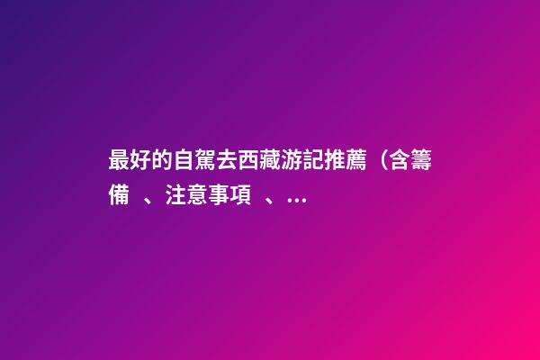 最好的自駕去西藏游記推薦（含籌備、注意事項、自駕路線等）